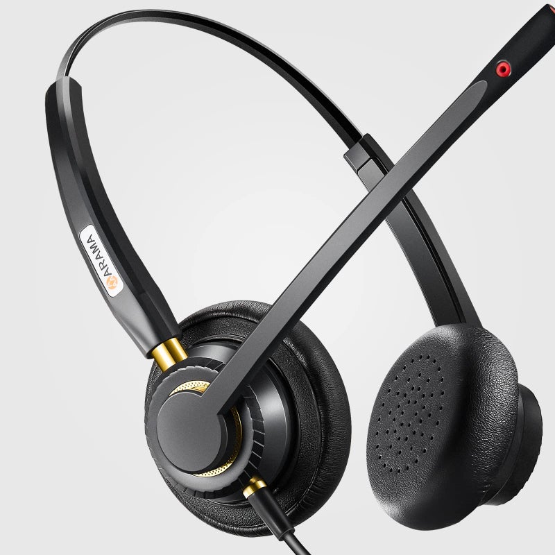 Arama USB Headset with Microphone for PC, Computer Laptop Headphones with Noise Cancelling Mic & Audio Controls for Home Office Business Skype UC Webinar Zoom - Image 3